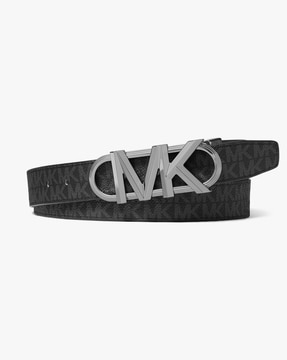 Buy Michael Kors Signature Logo Belt | Black Color Men | AJIO LUXE