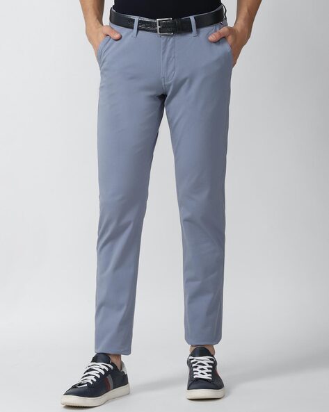 Buy VAN HEUSEN Cream Mens Slim Fit Checks Formal Trousers | Shoppers Stop