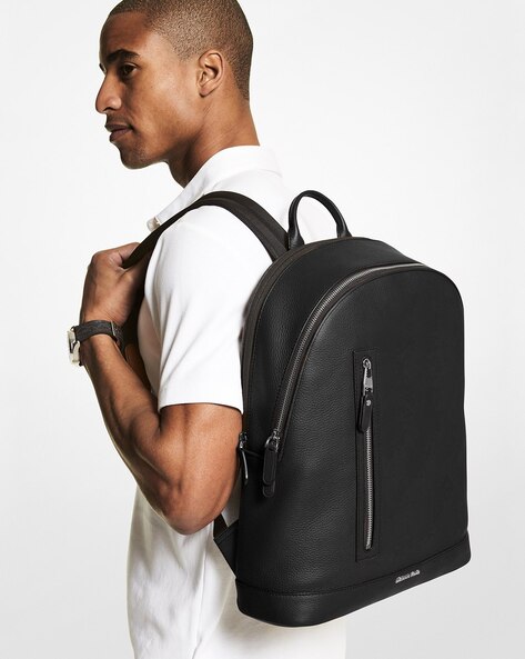 Hudson Slim Pebbled Leather Backpack