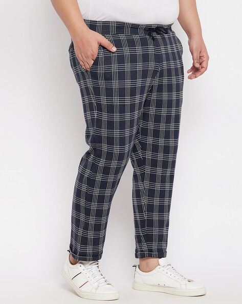 Mens checkered track on sale pants