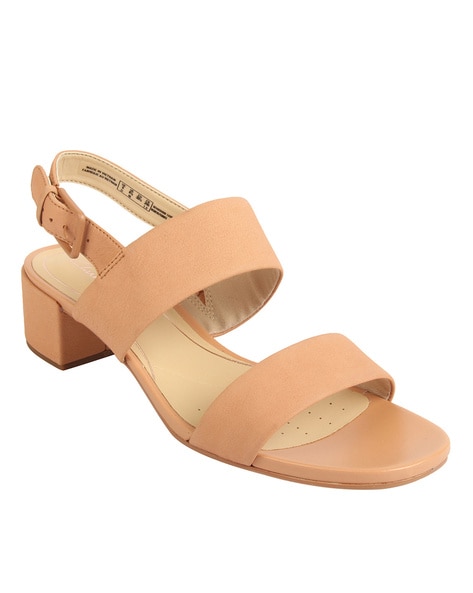 Duo strap leather online heeled sandals