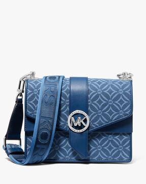 Buy Michael Kors Greenwich Small Logo Jacquard Crossbody Bag | Blue Color  Women | AJIO LUXE