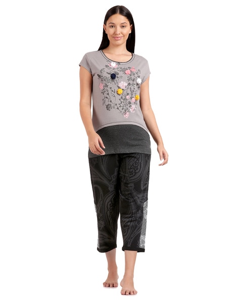 Buy Grey Nightsuit Sets for Girls by SMILERA Online