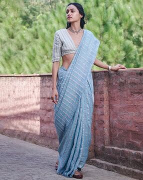 16 Trendy Linen Saree Blouse Designs | Linen Saree Matching Blouse - YouTube
