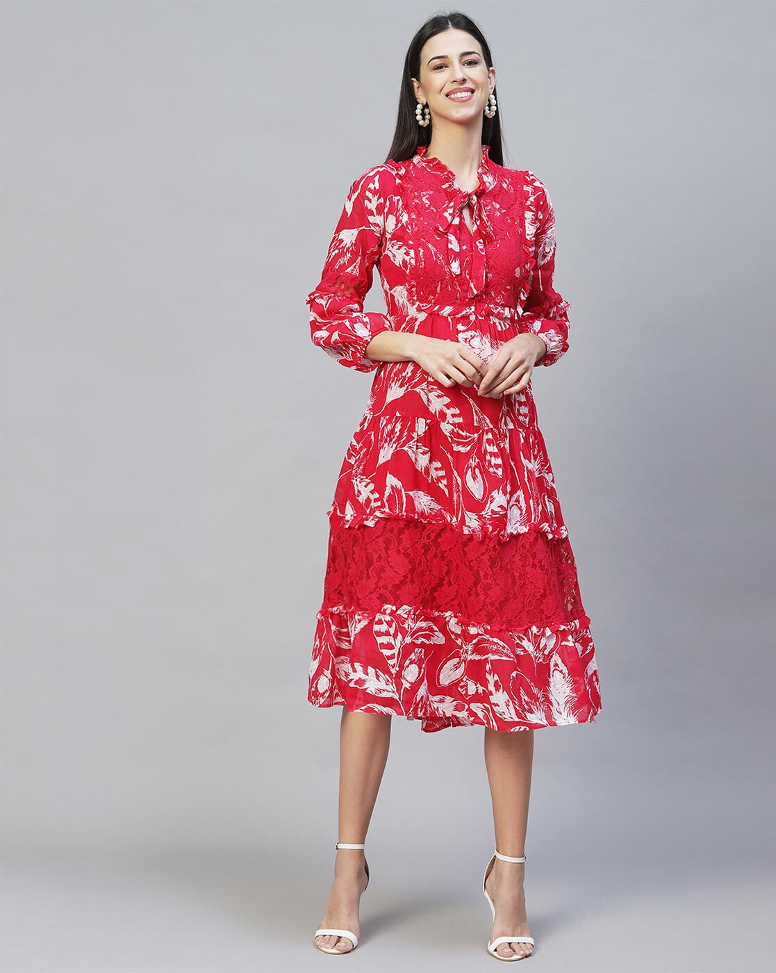 leaf sleeve dress