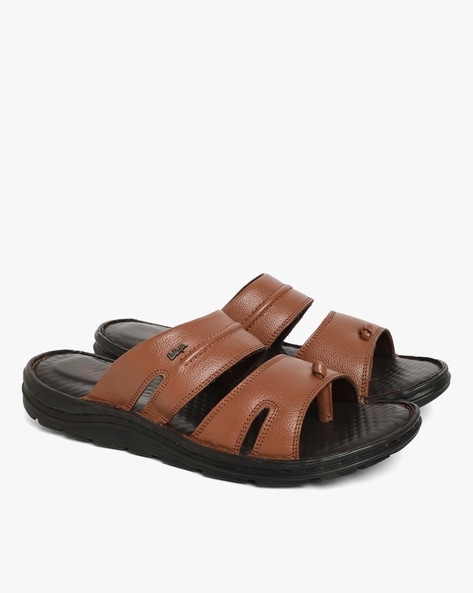 Buy Lee Cooper Men Black Leather Sandals - Sandals for Men 1302409 | Myntra
