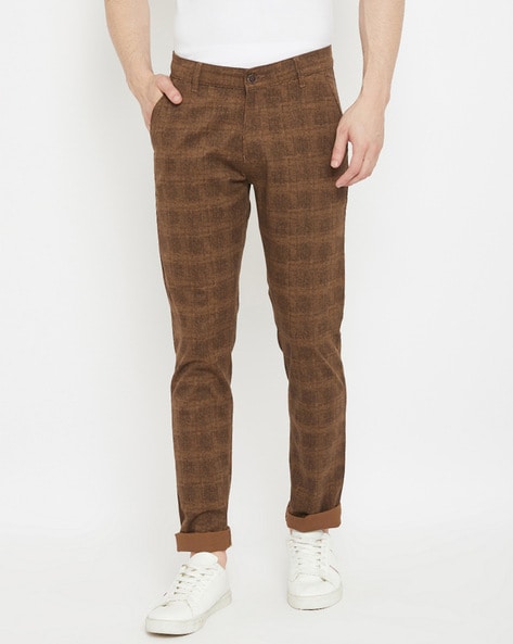 Mens Brown Check Cotton Trouser, Formal Wear, Chinos at Rs 550 in Gurgaon