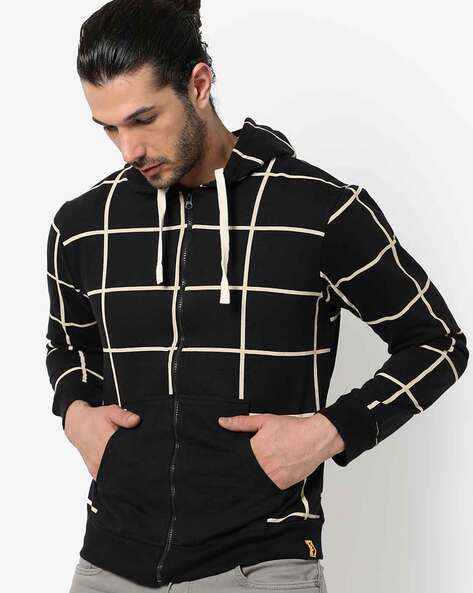 Black hotsell checkered sweatshirt