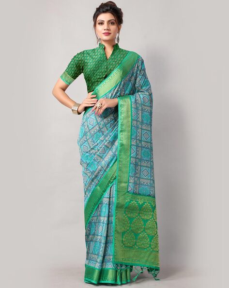 Buy Sky Blue Sarees for Women by FOURLEAF Online