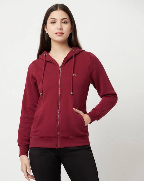 Buy Maroon Sweatshirt u0026 Hoodies for Women by Crimsoune club Online |  Ajio.com