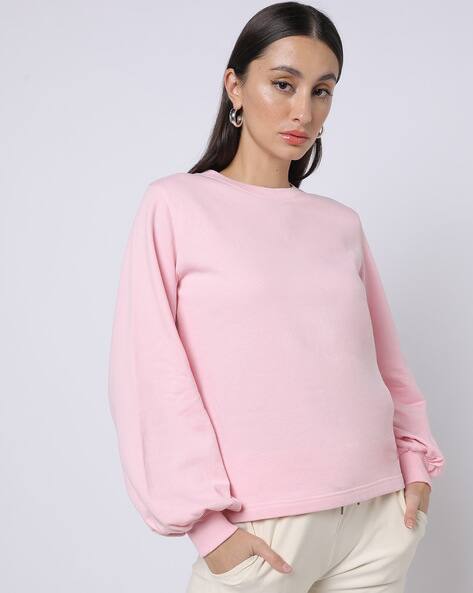 Crew-Neck Sweatshirt with Cuffed Sleeves