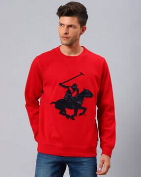 Red graphic crewneck sweatshirt Clearance