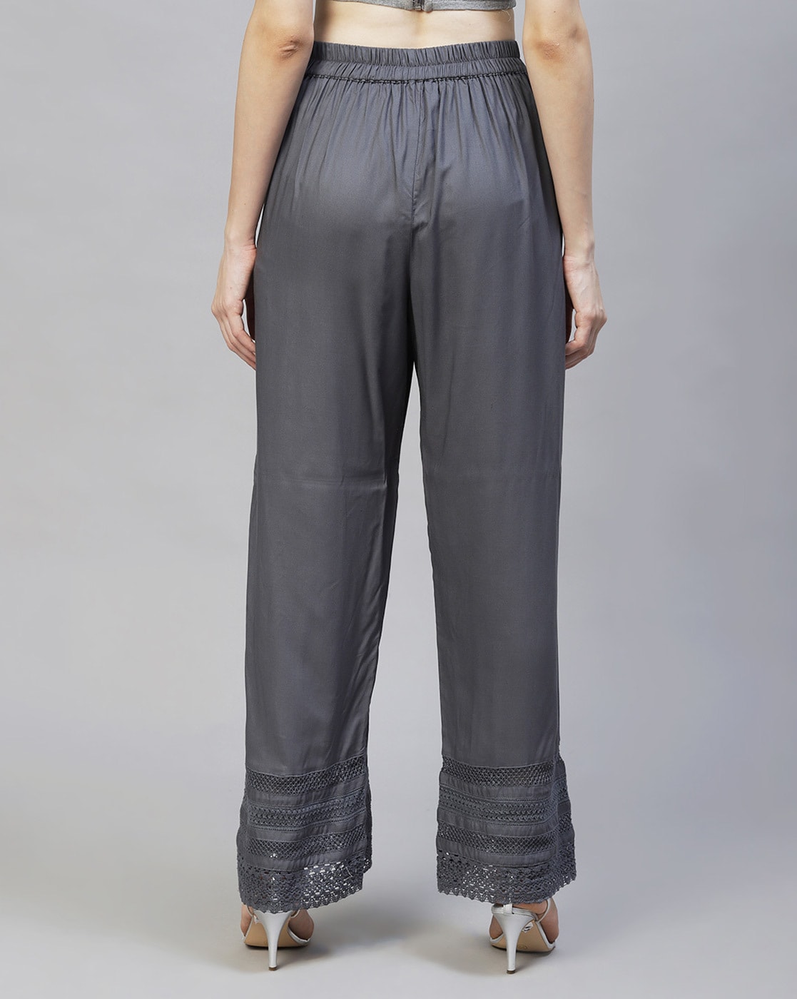 Buy Dark Gray Trousers & Pants for Women by Fashor Online