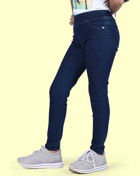 navy blue jeggings with pockets