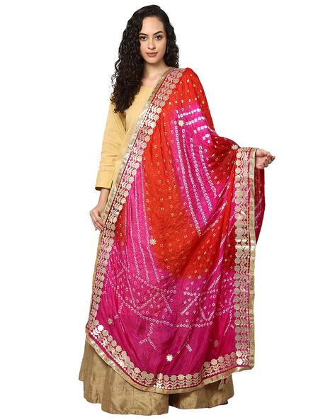 Printed Dupatta with Lace Border Price in India