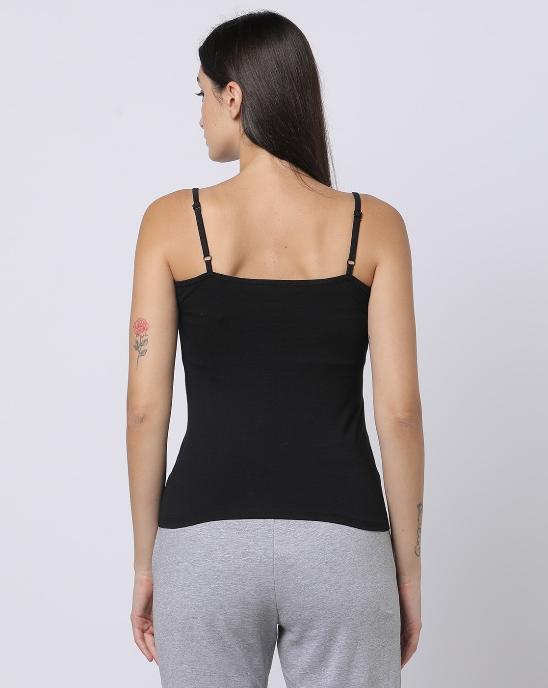 Black camisole with adjustable straps