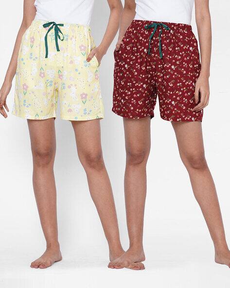 Urban Scottish Floral Print Shorts with Drawstring Fastening