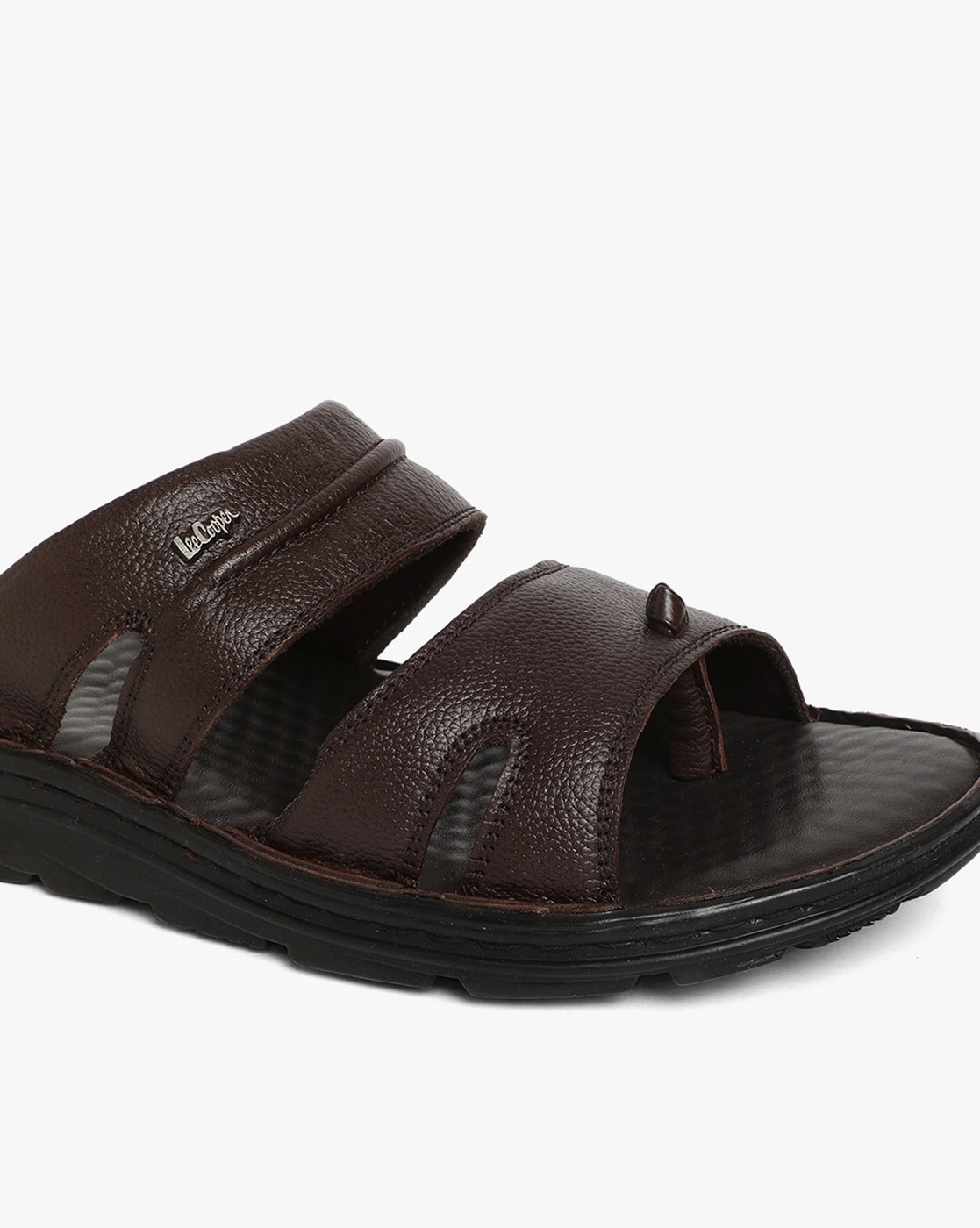 Buy LEE COOPER Natural Leather Regular Slipon Mens Sandals | Shoppers Stop