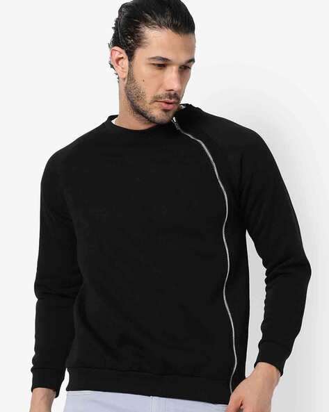 Mens full zip store hoodless sweatshirt