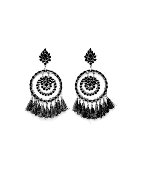 Men's Black Diamond Huggie Hoop Earrings 1/3 ct tw Round-cut 10K White Gold  | Kay Outlet