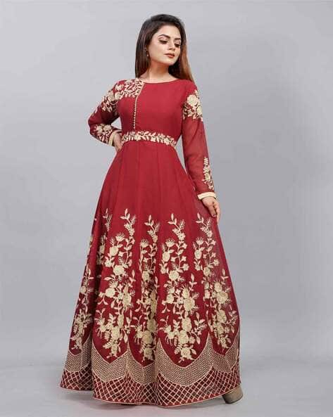 Buy APNISHA Floral Embroidered Georgette ... Online | Ajio.com