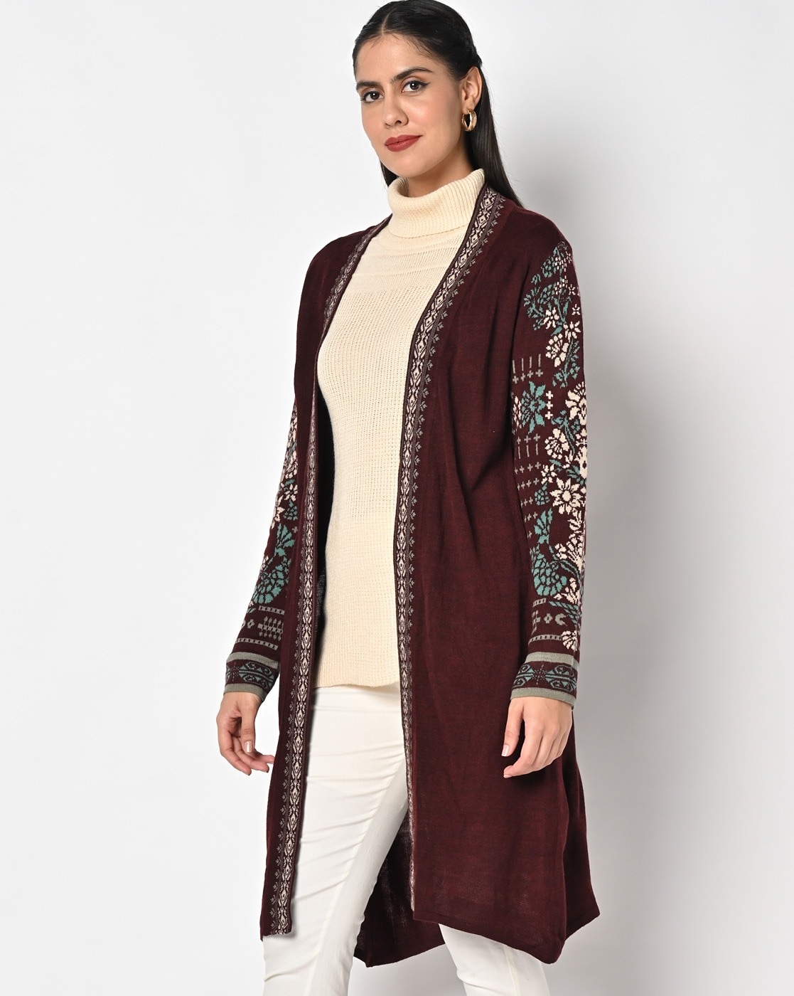 Dark red cardigan on sale outfits