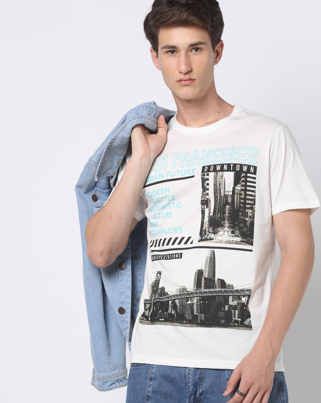 Buy Men Blue Printed Collar Half Sleeve T-Shirt Online in India - Monte  Carlo