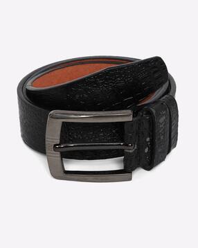 buffalo Croc-Embossed Belt with Buckle Closure-picture-44