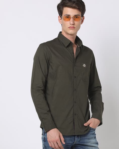 Slim Fit Shirt with Patch Pocket