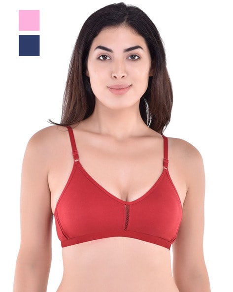 Cotton Black maroon and pink Front Hook Bra at Rs 60/piece in Surat