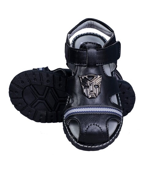 Boys black hot sale leather sandals