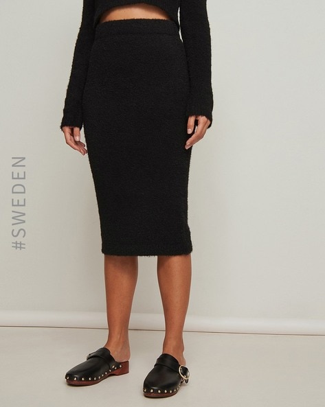 Stylish Fashion Solid High Waist Long Skirt Slim Formal Side Slit Long  Straight Pencil Skirt Travel