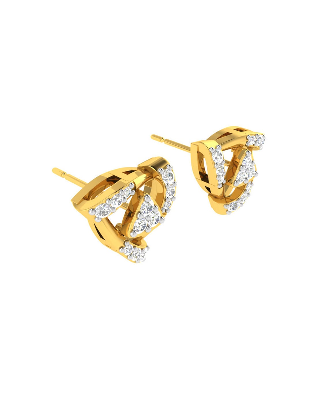 SI/HI Baguette Diamond Round Diamond Chandelier Earrings 18 Karat Yellow  Gold For Sale at 1stDibs