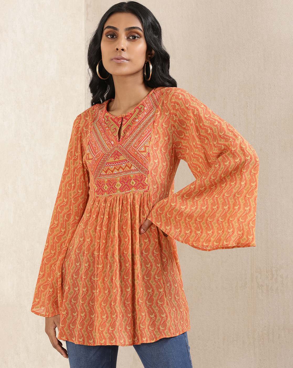 Flare sleeve kurti best sale