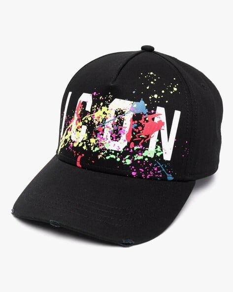Buy Dsquared2 Icon Splash Baseball Cap | Black Color Men | AJIO LUXE