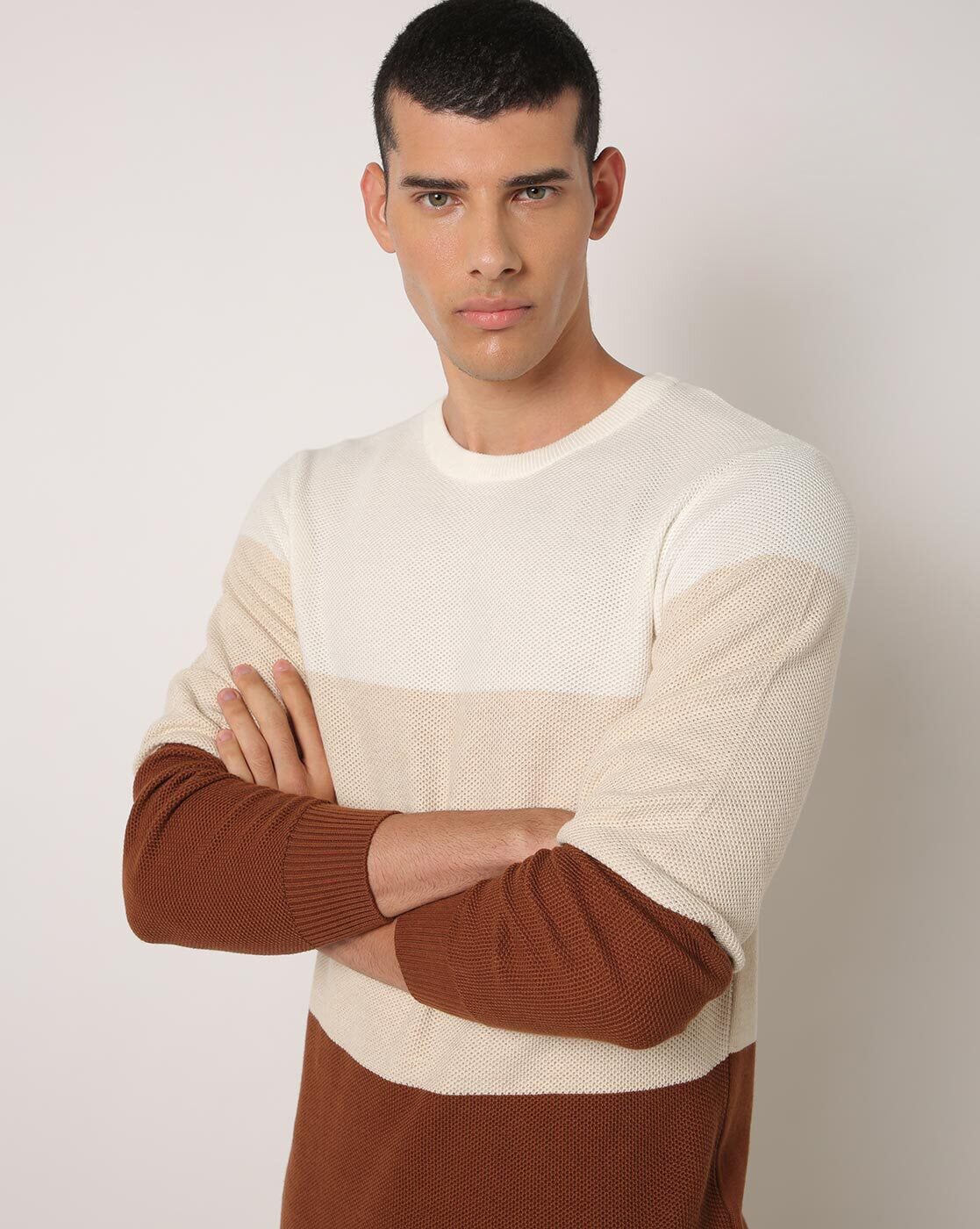 Buy Beige & Rust Sweaters & Cardigans for Men by Teamspirit Online