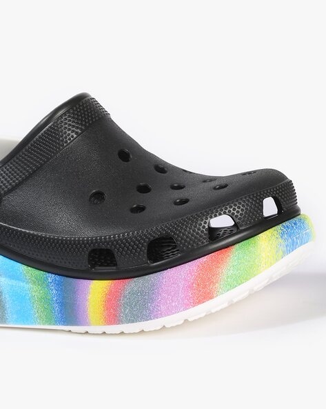 Black rainbow online crocs