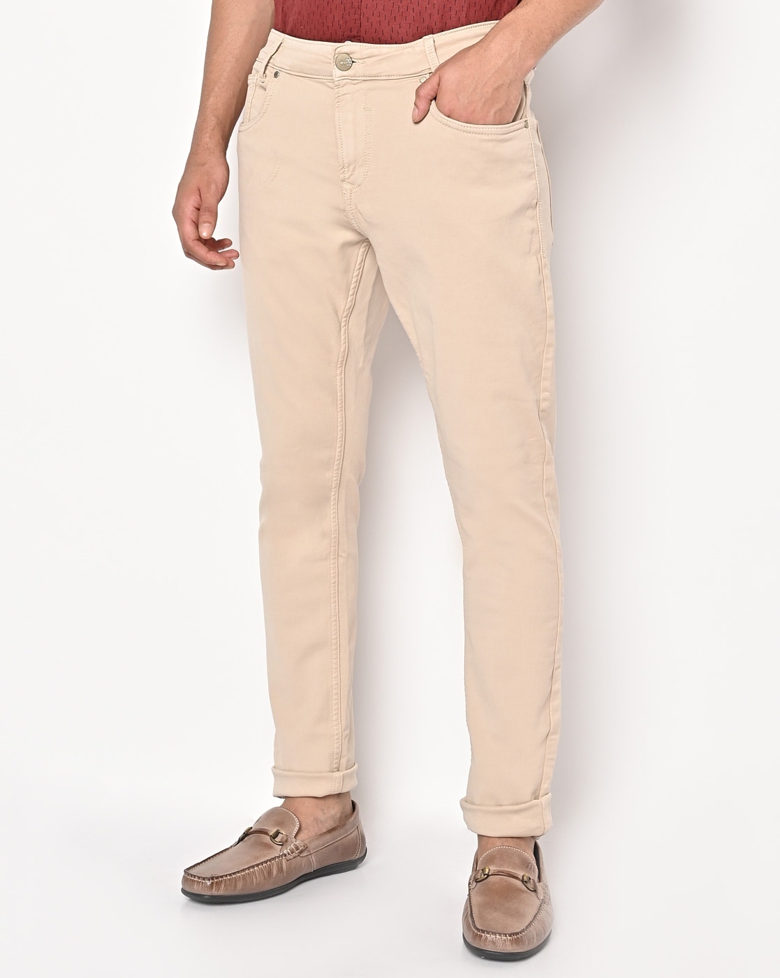 Buy Mufti Navy Mid Rise Flat Front Trousers for Men Online @ Tata CLiQ