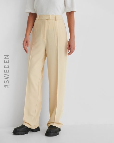 Pleated High Waist Suit Trousers