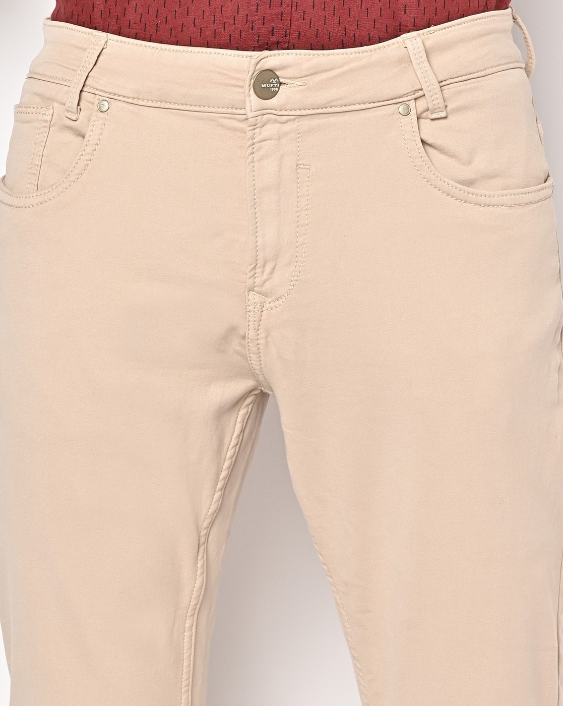 Buy Mufti Men's Slim Fit Casual Trousers (MFT-16916-G-11-BROWN_Brown_32) at  Amazon.in