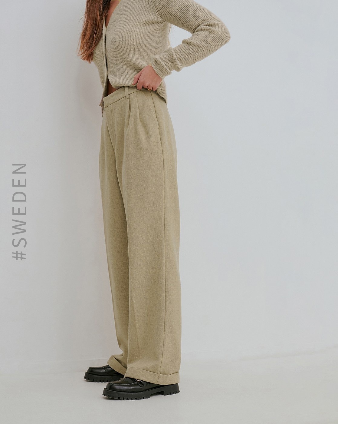 Buy Beige High Rise Pleated Pants For Women Online in India  VeroModa