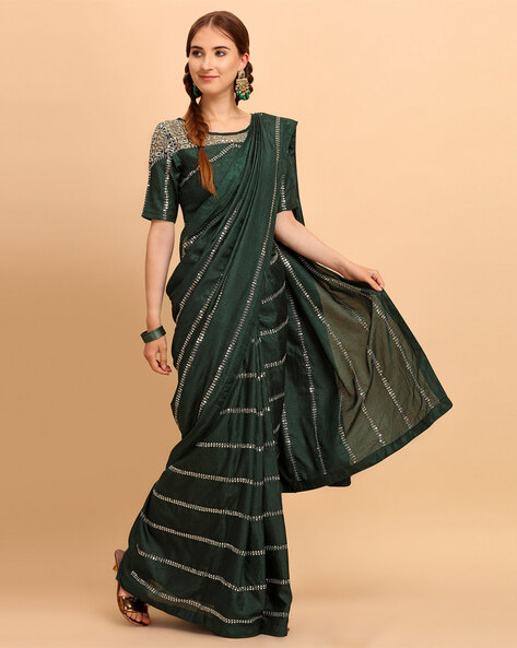 Buy Green Sarees for Women by TIKHI IMLI Online