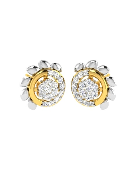 Three Diamond Prong Curved Earring – NicoleHD Jewelry