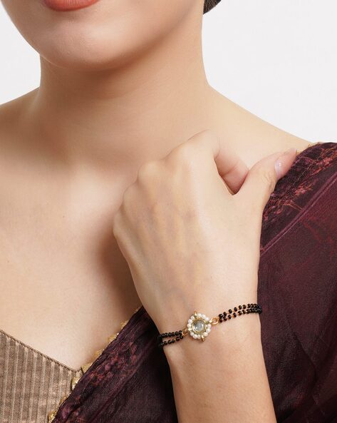 Gloss Matte Black Kada Style Bracelet for Men Mesmerize India