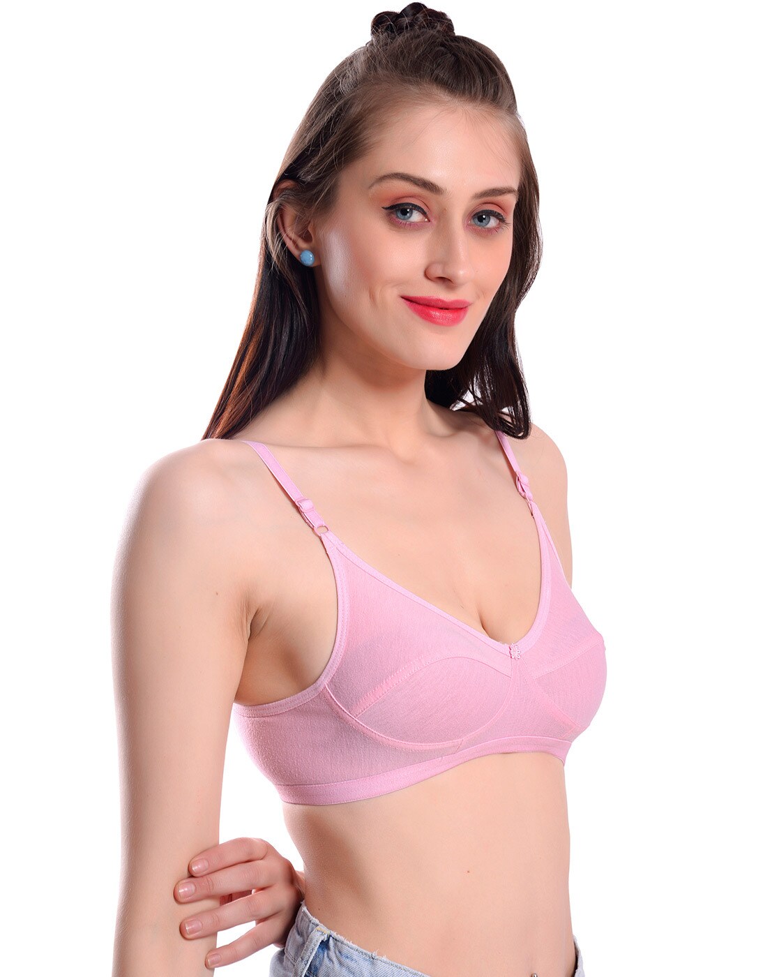Buy Viral Girl Women's Peach-Pink Padded Silp-on Active Sports Bra