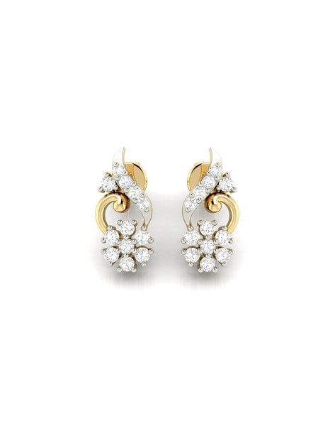 Small Diamond Hoop Earrings For Men and Women 1/2ct Huggies 14K Yellow Gold  000237