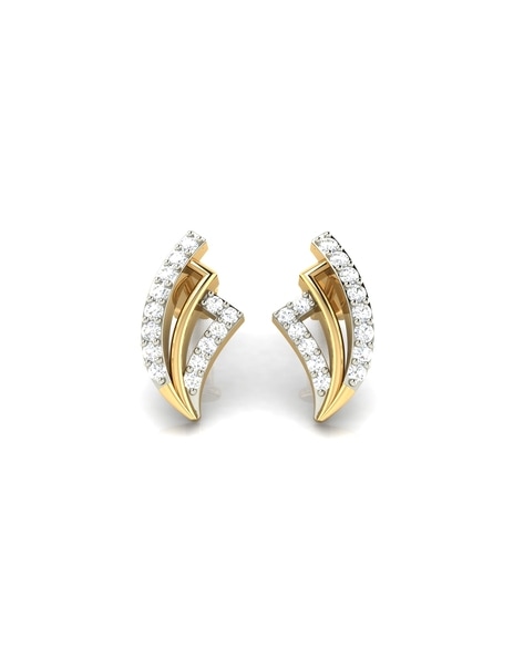 American diamond deals studs in gold