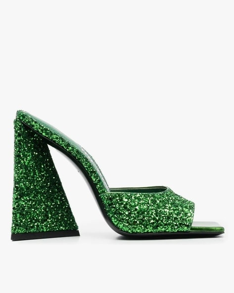 Green color clearance heels