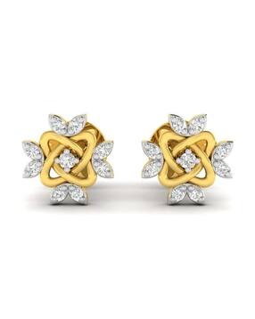 avsar Yellow Gold Diamond Stud Earrings-picture-15