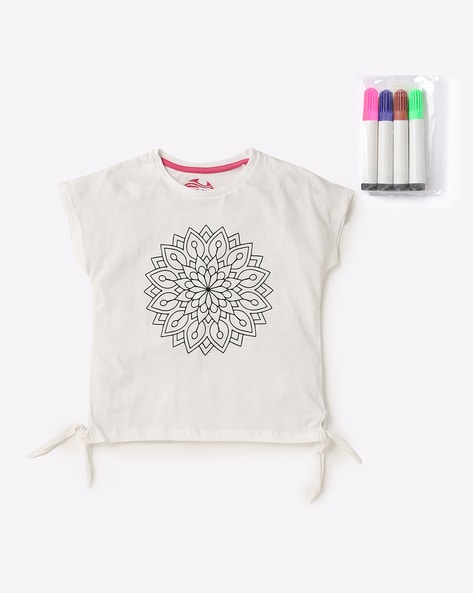 Kids Coloring White Shirts with Coloring Markers Dumps More / Small 6/7